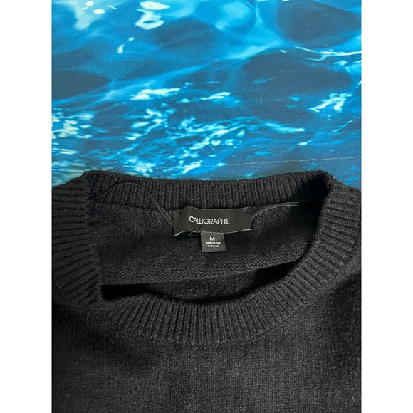 ❄️Calligraphie Womens Tinsel Tini Martini Graphic Holiday Sweater Black Medium - Picture 10 of 12